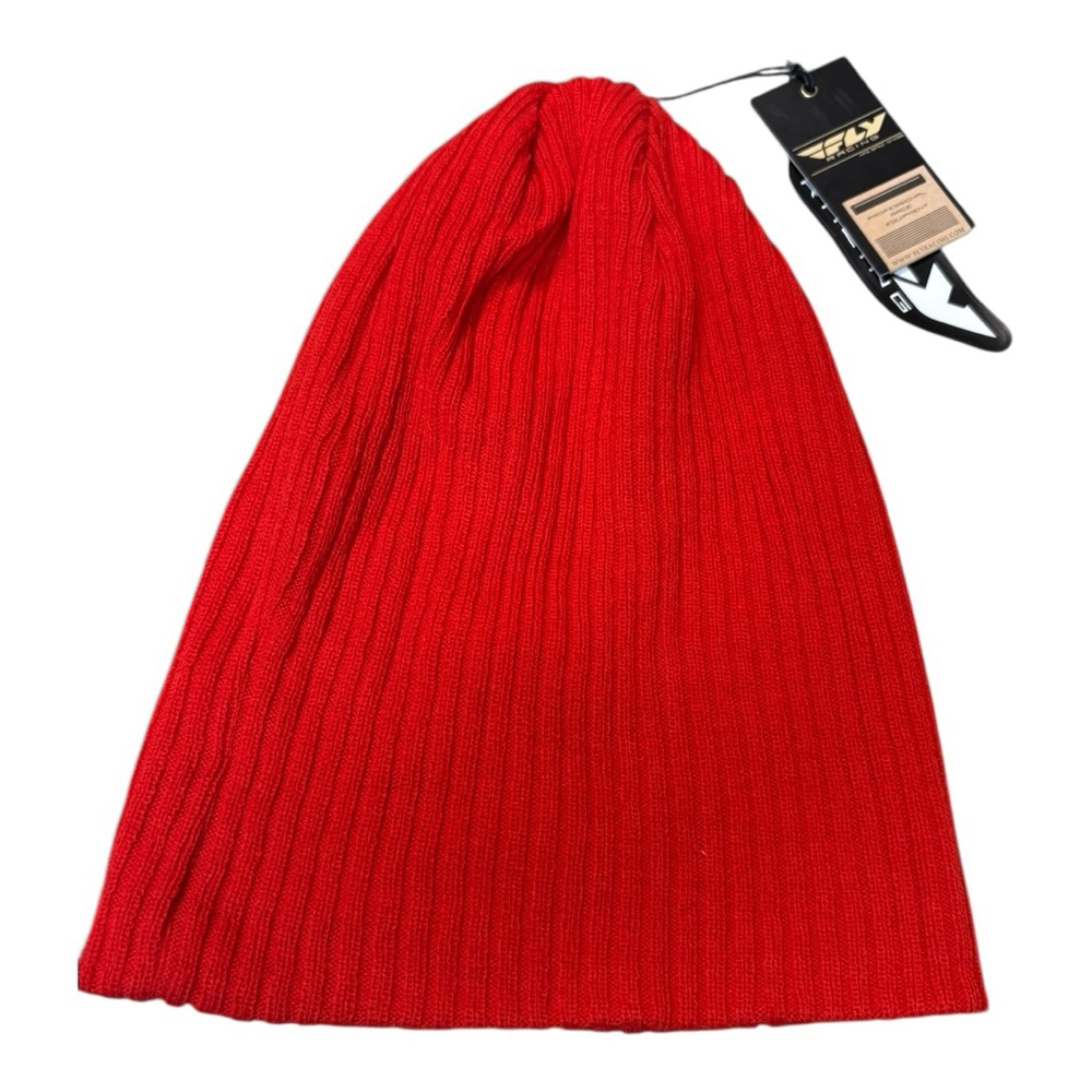 FLY Racing Slouch Ribbed Beanie One Size Red NWT - Picture 3 of 4